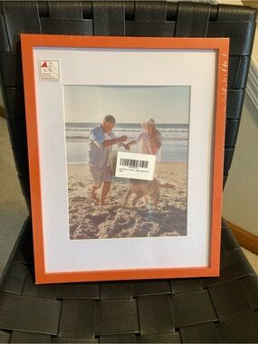 3 Wall Art Frames, vibrant Orange with White Mat, 11x14/ 8x10